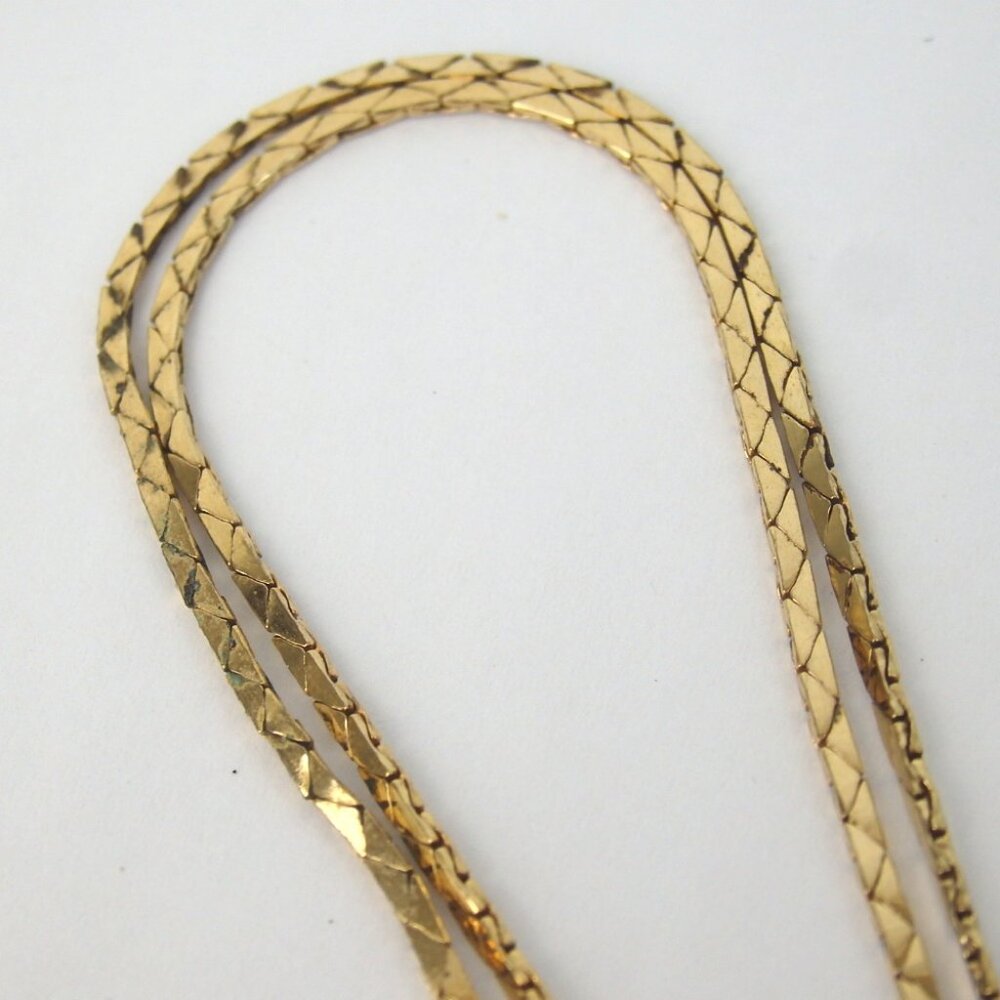 Authentic Christian Dior Logo Beads Square Necklace metal [Used] - Picture 5 of 8
